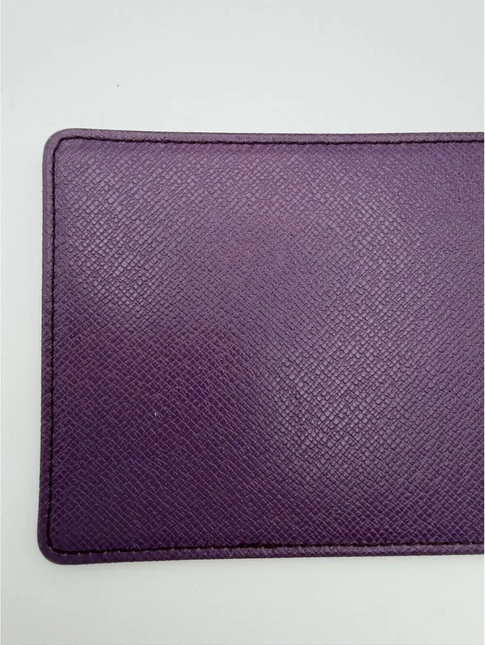 Authentic LV Louis Vuitton Purple Taiga Leather Bifold Pass ID Card Case Holder